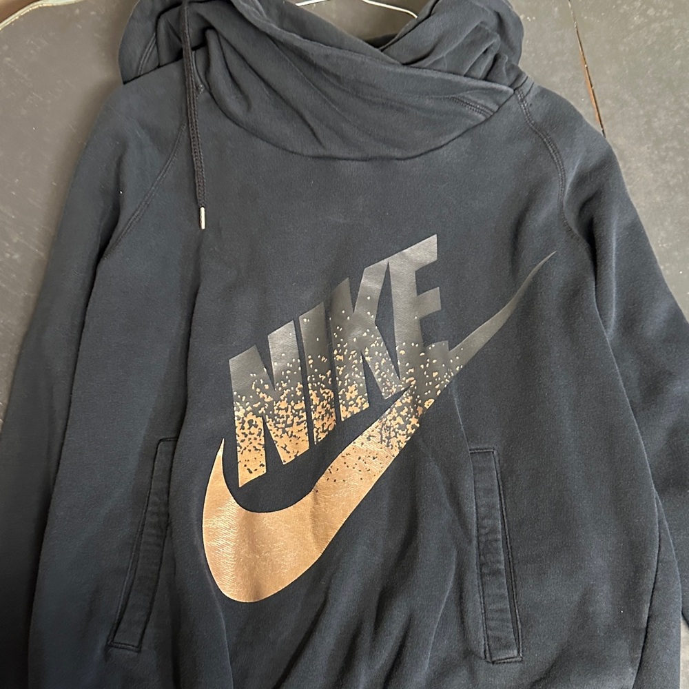Nike Black Sweatshirt with Metallic Gold Swoosh